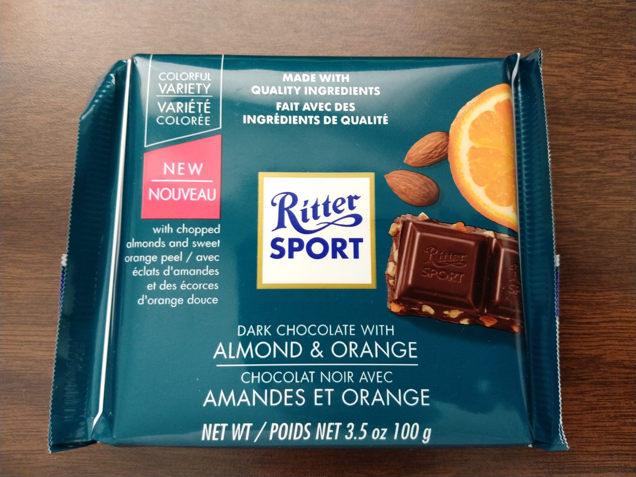 Ritter Sport – Dark Chocolate with Almond & Orange