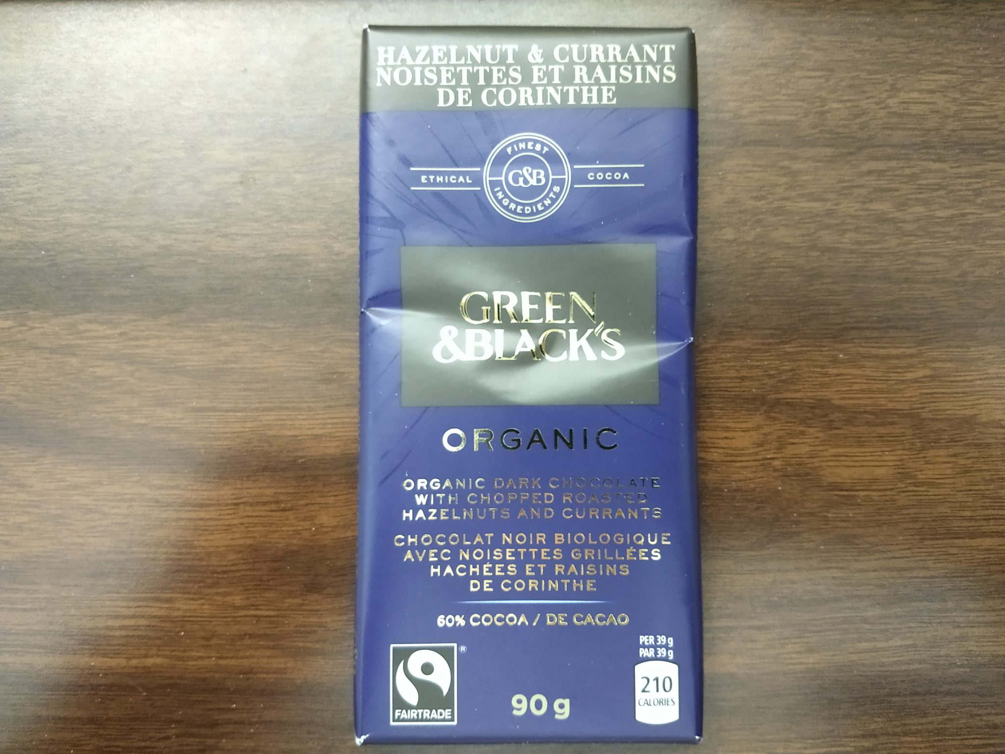 Green & Black’s – Organic Dark Chocolate with Hazelnuts and Currants