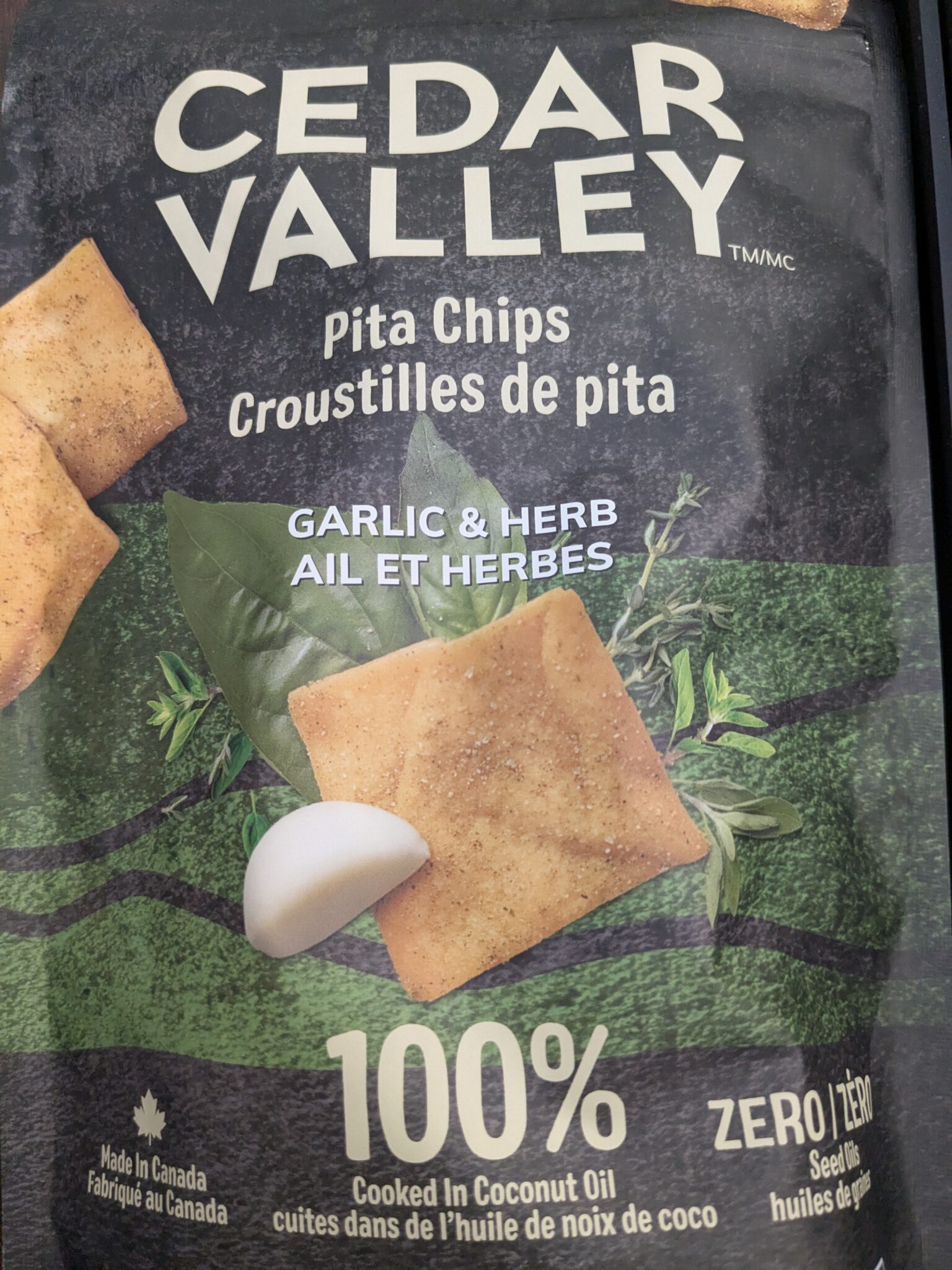 Cedar Valley – Garlic & Herb Pita Chips
