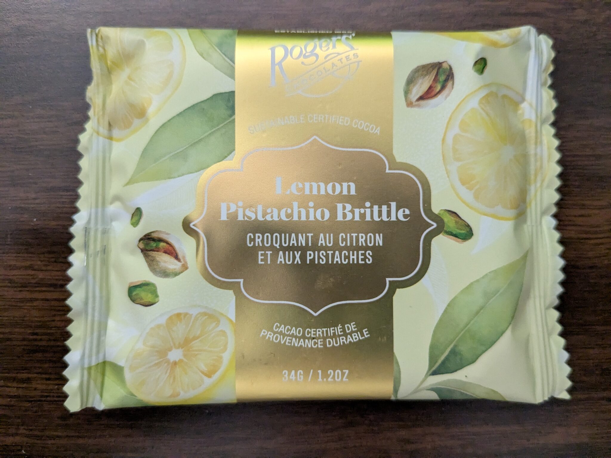 Rogers’ Chocolate – Lemon Pistachio Brittle